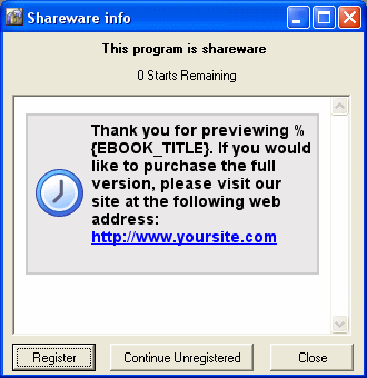 ebook software shareware window screen shot