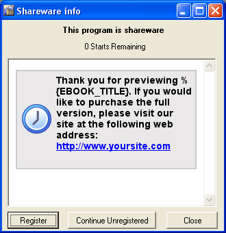 ebook shareware window screen shot